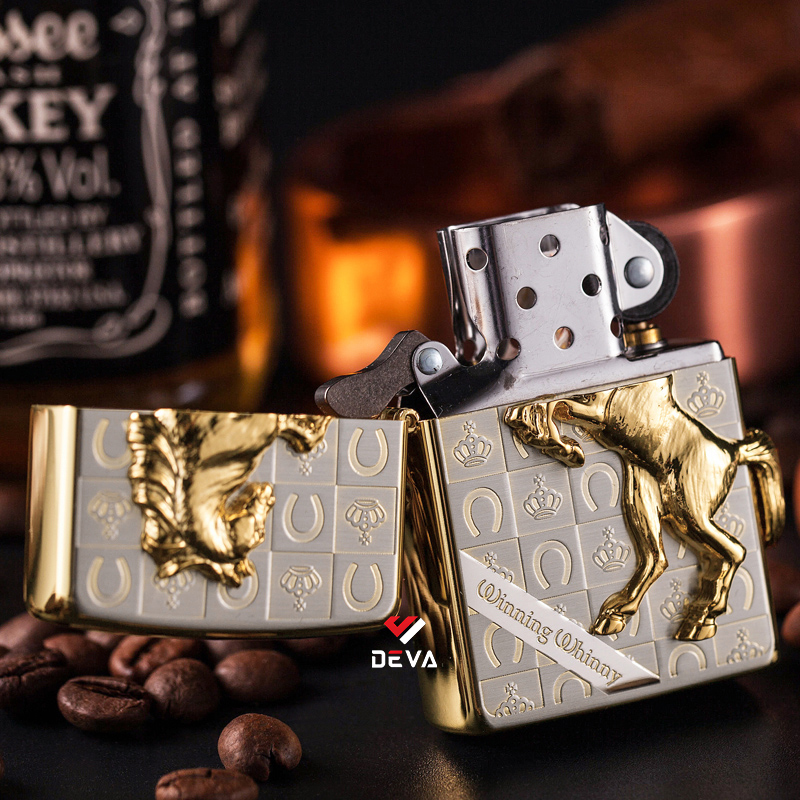 Bật lửa zippo Nhật Bản con ngựa mạ vàng ZN100 